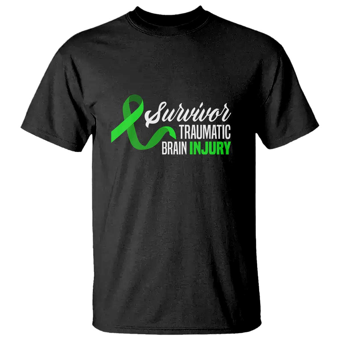 Traumatic Brain Injury Awareness T Shirt TBI Survivor TS02 Black Print Your Wear