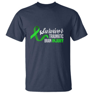 Traumatic Brain Injury Awareness T Shirt TBI Survivor TS02 Navy Print Your Wear