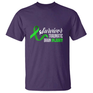 Traumatic Brain Injury Awareness T Shirt TBI Survivor TS02 Purple Print Your Wear