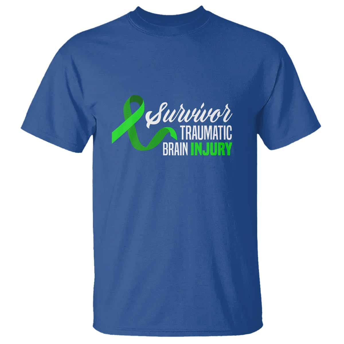 Traumatic Brain Injury Awareness T Shirt TBI Survivor TS02 Royal Blue Print Your Wear