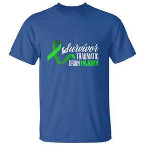 Traumatic Brain Injury Awareness T Shirt TBI Survivor TS02 Royal Blue Print Your Wear