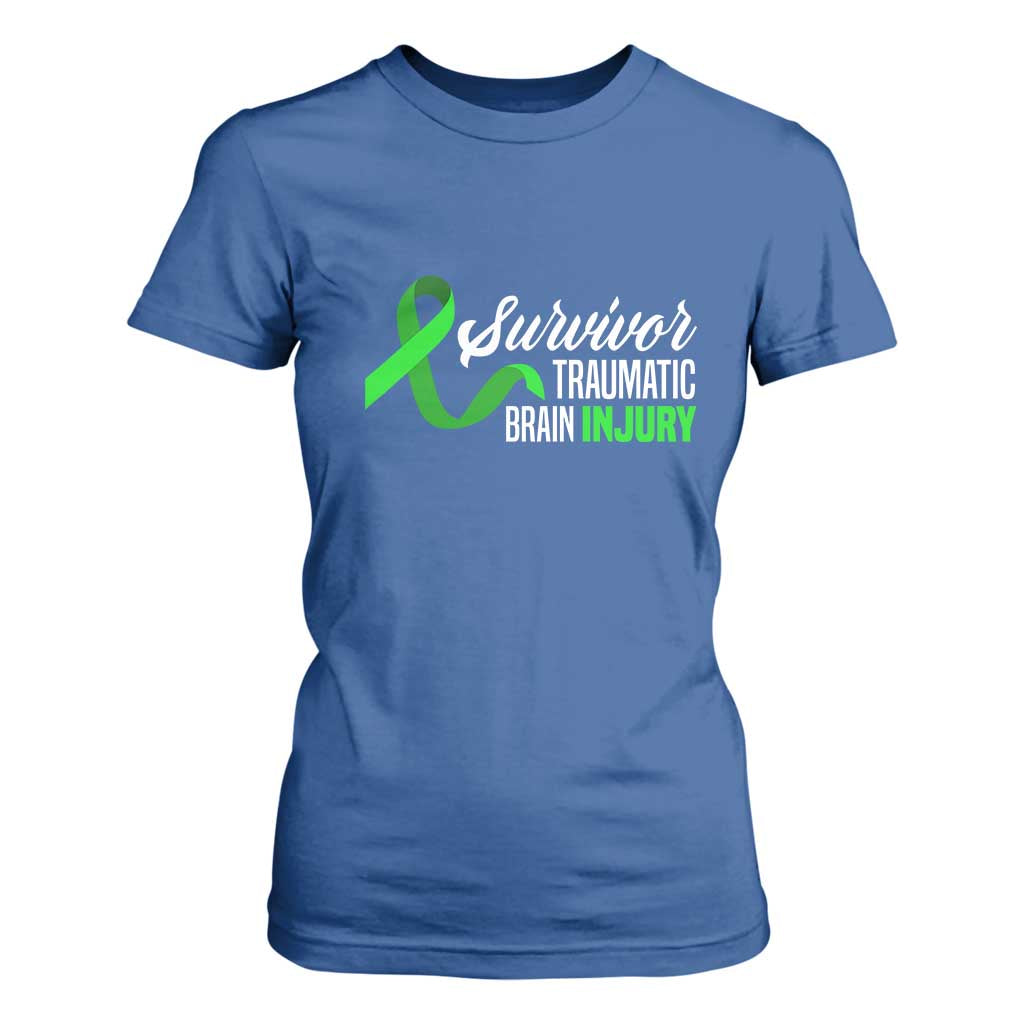 Traumatic Brain Injury Awareness T Shirt For Women TBI Survivor TS02 Royal Blue Print Your Wear