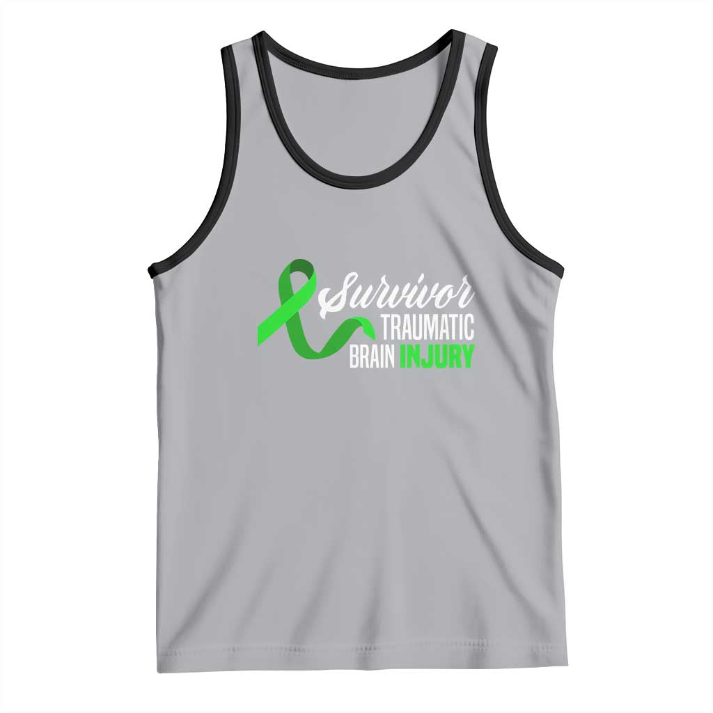 Traumatic Brain Injury Awareness Tank Top TBI Survivor TS02 Athletic Heather Black Print Your Wear