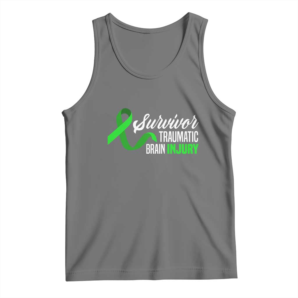 Traumatic Brain Injury Awareness Tank Top TBI Survivor TS02 Black Heather Print Your Wear