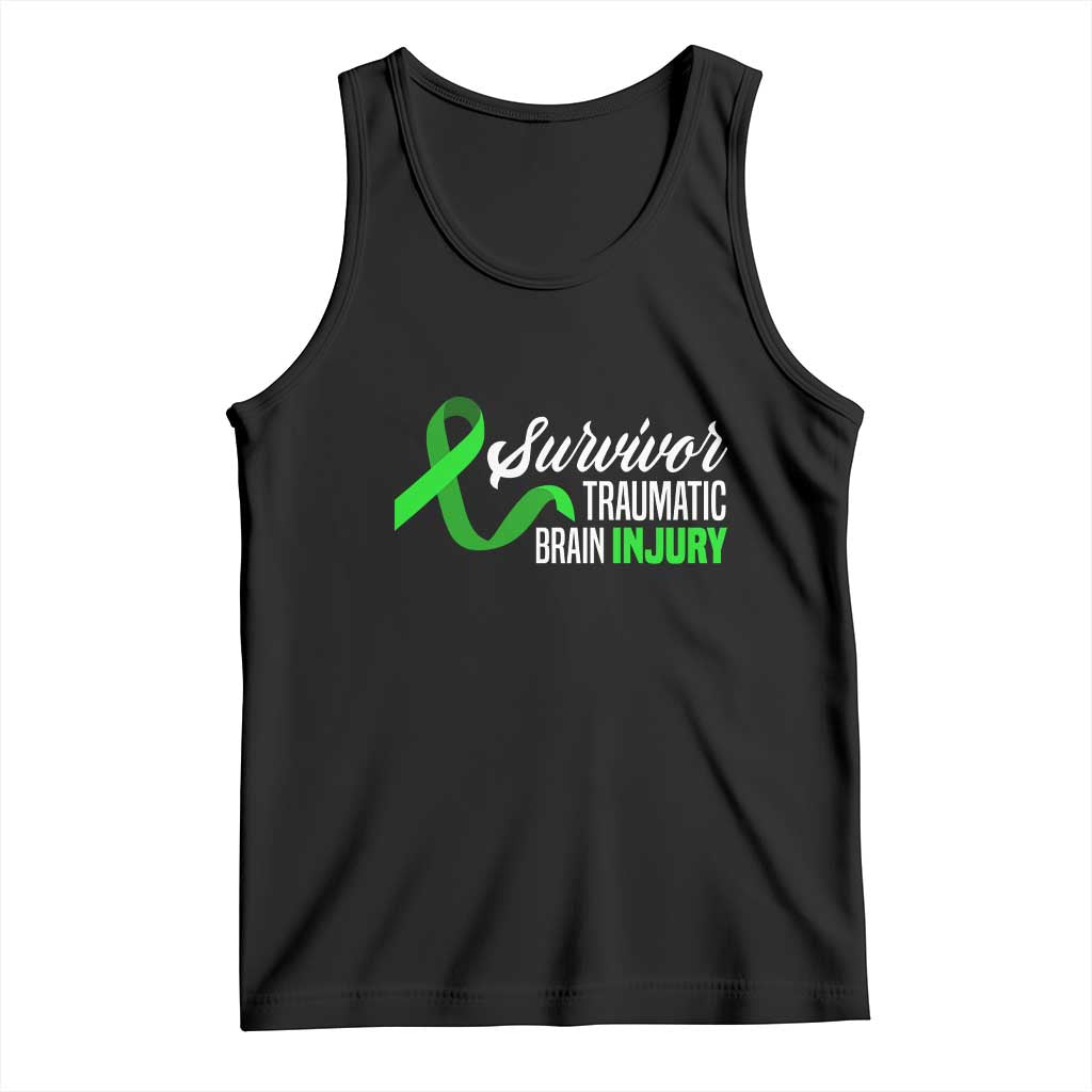Traumatic Brain Injury Awareness Tank Top TBI Survivor TS02 Black Print Your Wear