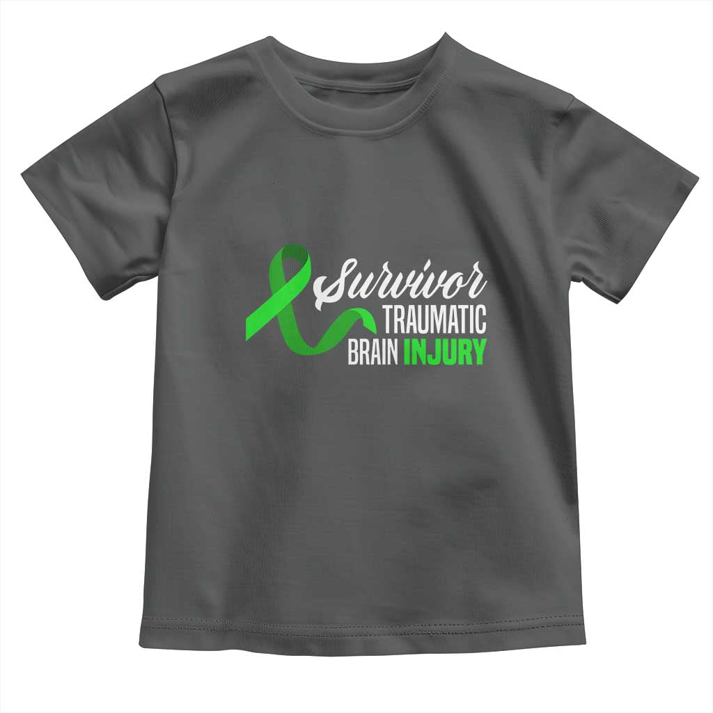 Traumatic Brain Injury Awareness Toddler T Shirt TBI Survivor TS02 Dark Heather Print Your Wear
