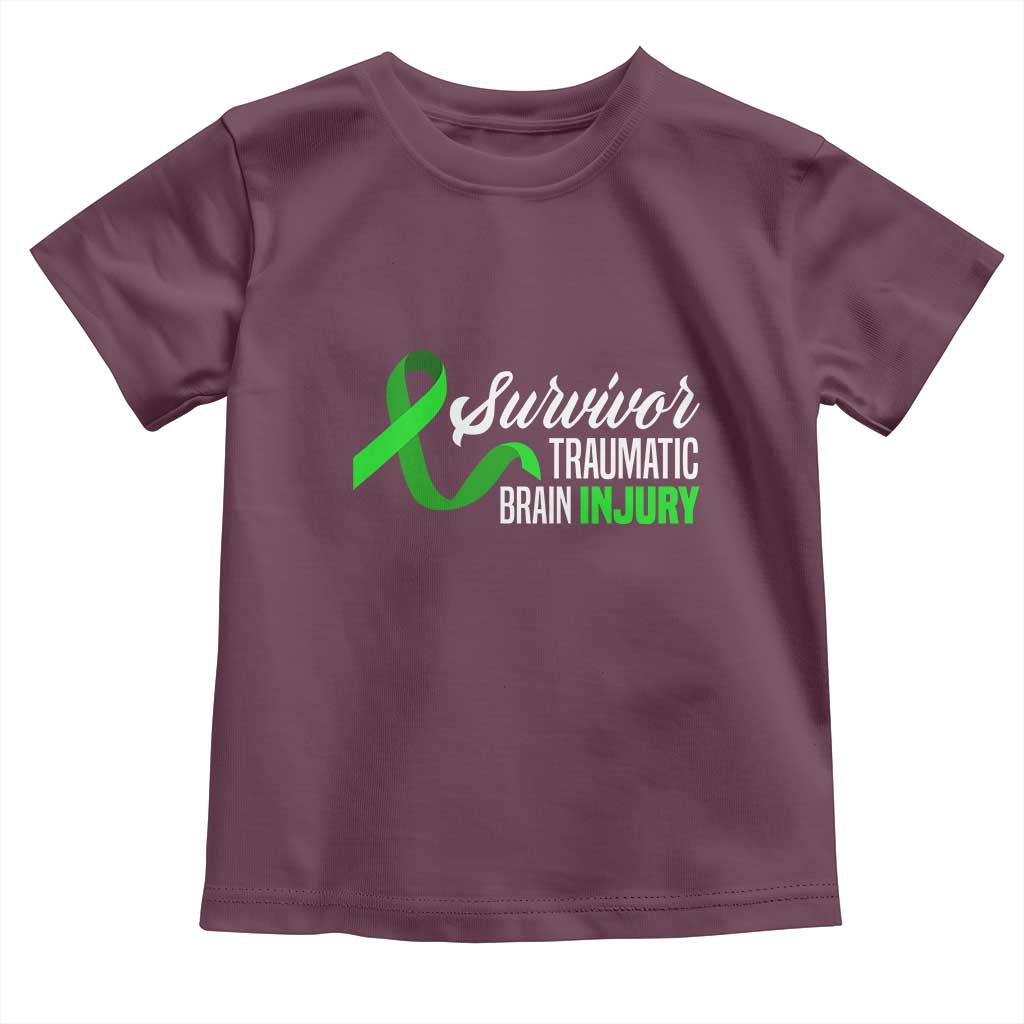 Traumatic Brain Injury Awareness Toddler T Shirt TBI Survivor TS02 Maroon Print Your Wear