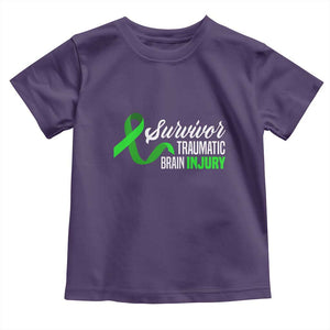 Traumatic Brain Injury Awareness Toddler T Shirt TBI Survivor TS02 Purple Print Your Wear