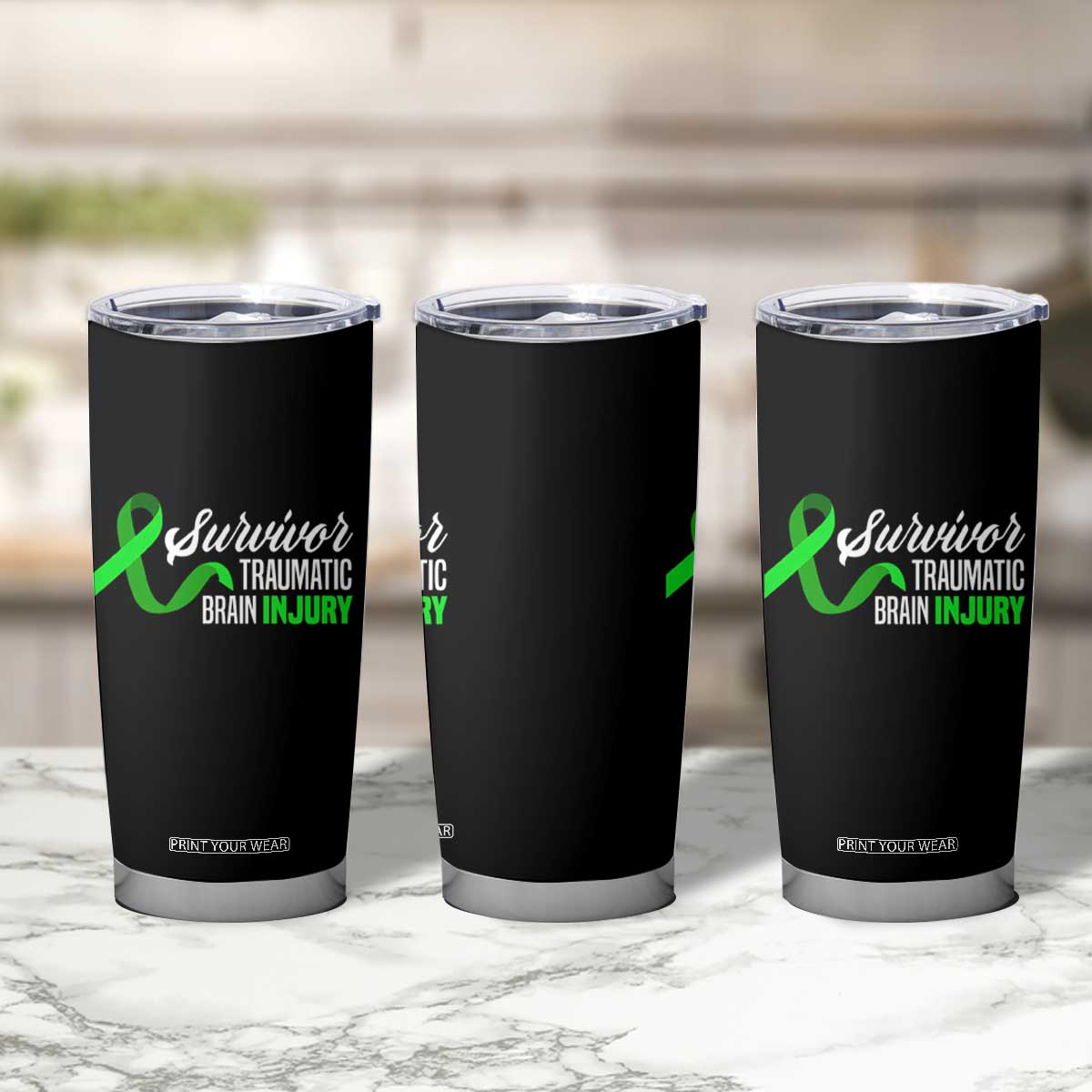 Traumatic Brain Injury Awareness Tumbler Cup TBI Survivor TS02 Print Your Wear