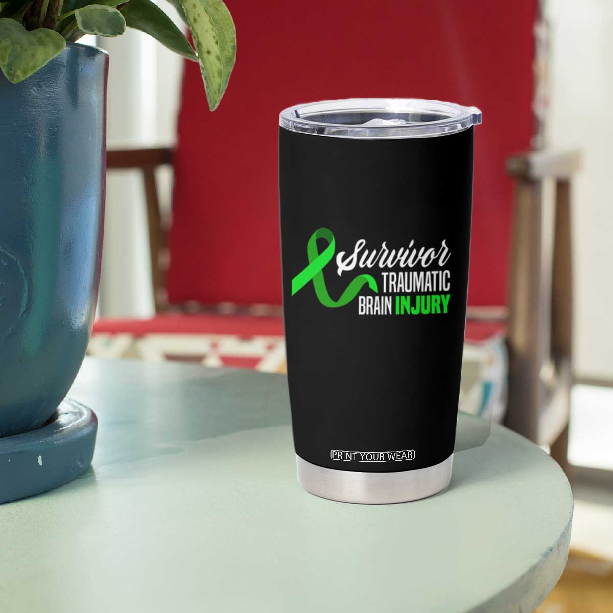 Traumatic Brain Injury Awareness Tumbler Cup TBI Survivor TS02 Print Your Wear