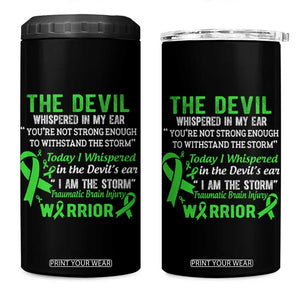 Traumatic Brain Injury Awareness 4 in 1 Can Cooler Tumbler I Am The Storm TBI Warrior TS02 One Size: 16 oz Black Print Your Wear