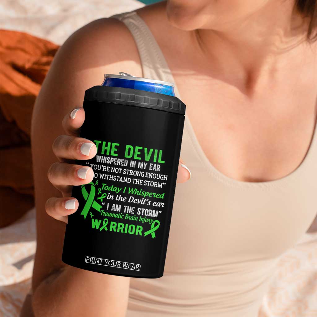 Traumatic Brain Injury Awareness 4 in 1 Can Cooler Tumbler I Am The Storm TBI Warrior TS02 Print Your Wear