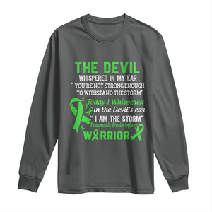 Traumatic Brain Injury Awareness Long Sleeve Shirt I Am The Storm TBI Warrior TS02 Dark Heather Print Your Wear