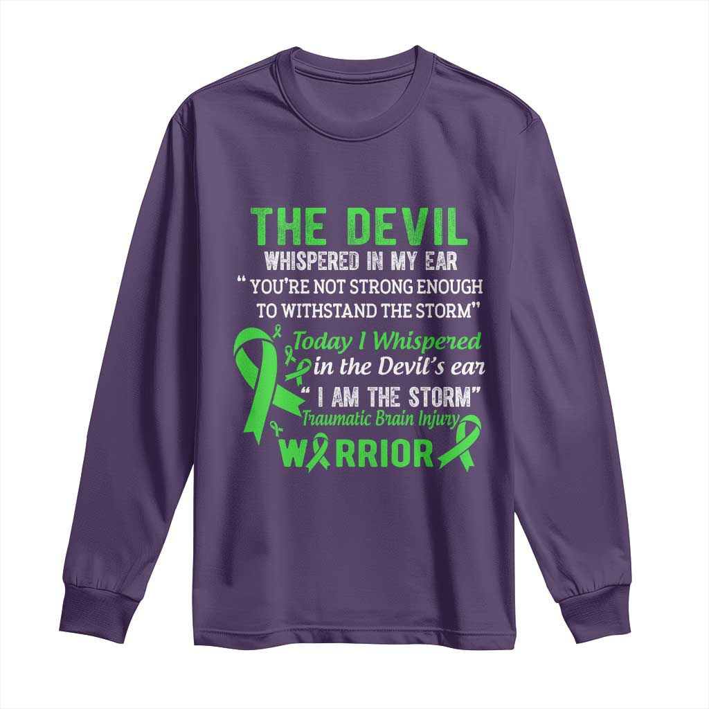Traumatic Brain Injury Awareness Long Sleeve Shirt I Am The Storm TBI Warrior TS02 Purple Print Your Wear
