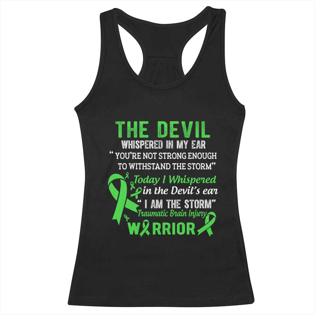 Traumatic Brain Injury Awareness Racerback Tank Top I Am The Storm TBI Warrior TS02 Black Print Your Wear