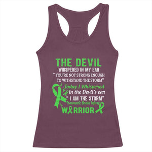 Traumatic Brain Injury Awareness Racerback Tank Top I Am The Storm TBI Warrior TS02 Maroon Print Your Wear