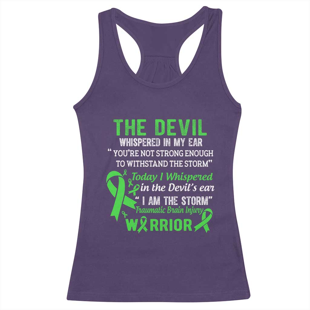 Traumatic Brain Injury Awareness Racerback Tank Top I Am The Storm TBI Warrior TS02 Purple Print Your Wear