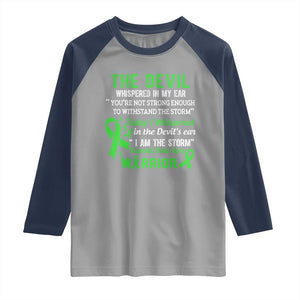 Traumatic Brain Injury Awareness Raglan Shirt I Am The Storm TBI Warrior TS02 Sport Gray Navy Print Your Wear