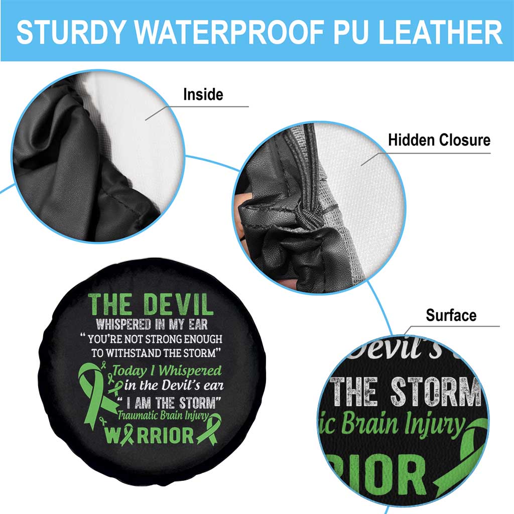 Traumatic Brain Injury Awareness Spare Tire Cover I Am The Storm TBI Warrior TS02 Print Your Wear