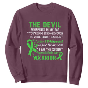 Traumatic Brain Injury Awareness Sweatshirt I Am The Storm TBI Warrior TS02 Maroon Print Your Wear