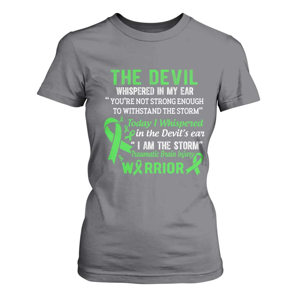 Traumatic Brain Injury Awareness T Shirt For Women I Am The Storm TBI Warrior TS02 Charcoal Print Your Wear
