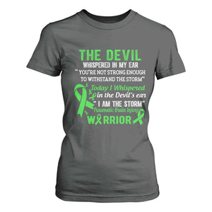 Traumatic Brain Injury Awareness T Shirt For Women I Am The Storm TBI Warrior TS02 Dark Heather Print Your Wear