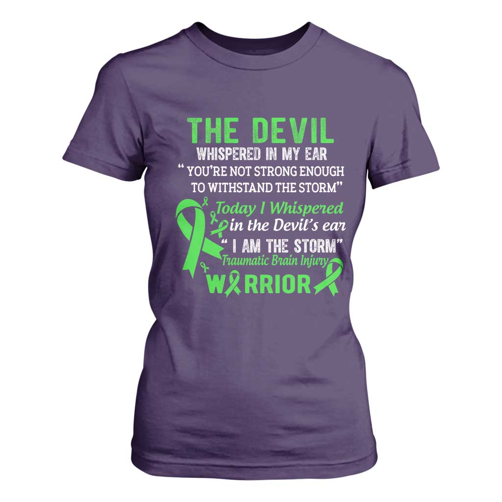Traumatic Brain Injury Awareness T Shirt For Women I Am The Storm TBI Warrior TS02 Purple Print Your Wear