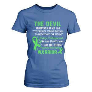 Traumatic Brain Injury Awareness T Shirt For Women I Am The Storm TBI Warrior TS02 Royal Blue Print Your Wear