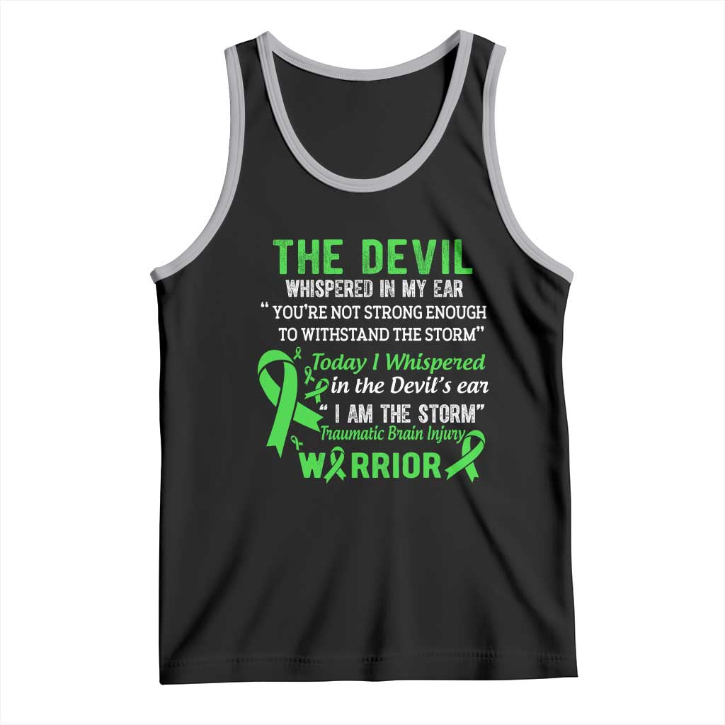 Traumatic Brain Injury Awareness Tank Top I Am The Storm TBI Warrior TS02 Black Athletic Heather Print Your Wear