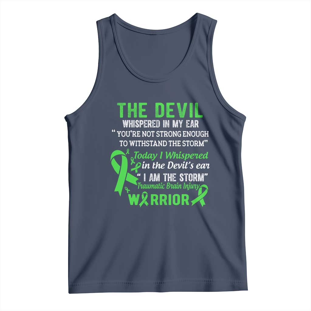 Traumatic Brain Injury Awareness Tank Top I Am The Storm TBI Warrior TS02 Navy Print Your Wear