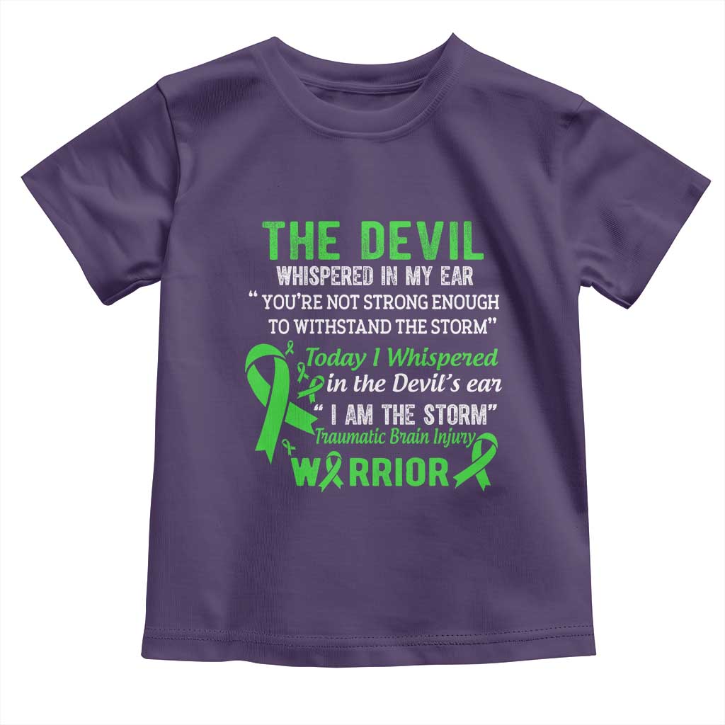 Traumatic Brain Injury Awareness Toddler T Shirt I Am The Storm TBI Warrior TS02 Purple Print Your Wear