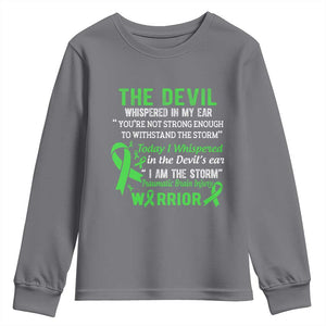 Traumatic Brain Injury Awareness Youth Sweatshirt I Am The Storm TBI Warrior TS02 Charcoal Print Your Wear