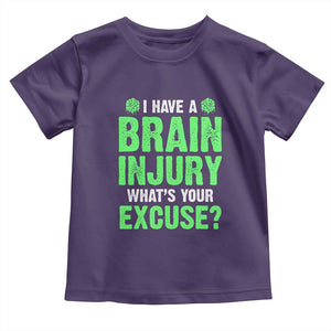 Traumatic Brain Injury Awareness Toddler T Shirt I Have A Brain Injury What's Your Excuse TBI Warrior TS02 Purple Print Your Wear