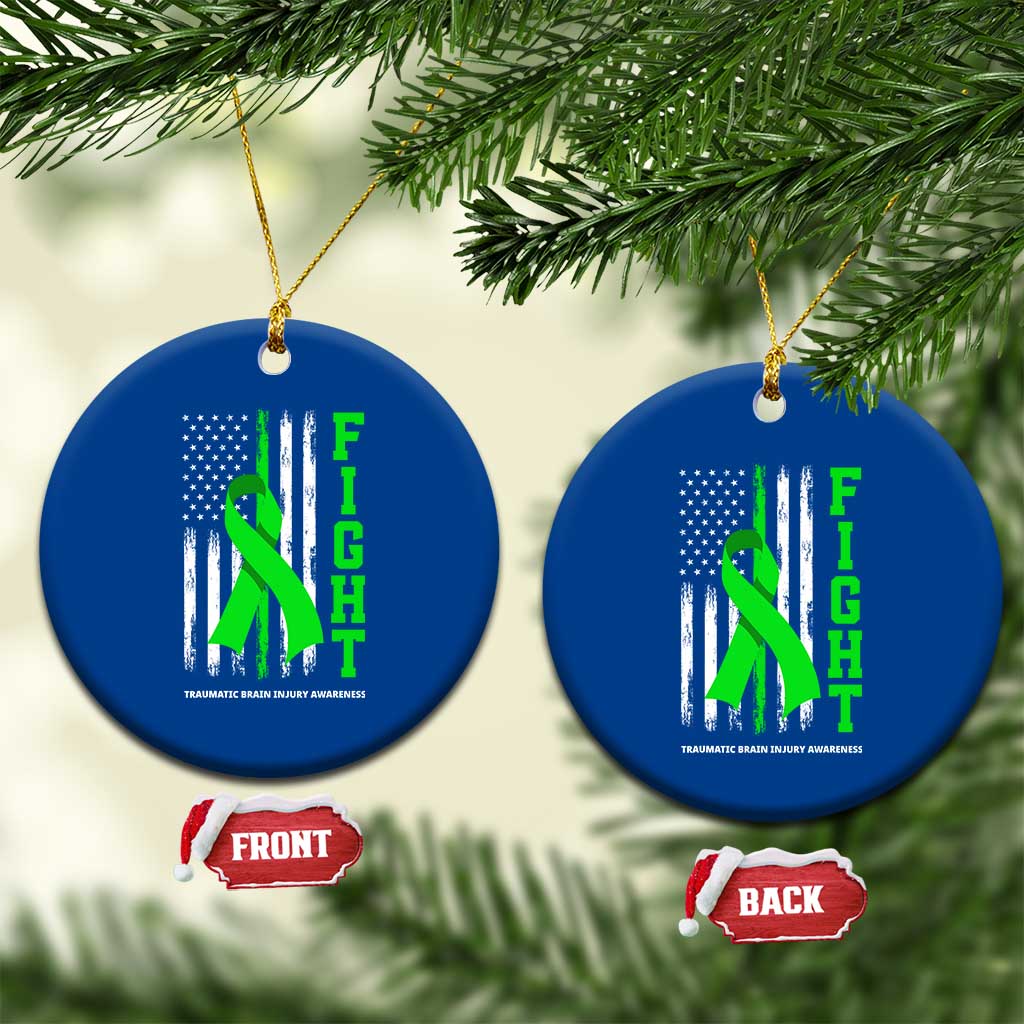 Traumatic Brain Injury Awareness Ceramic Ornament Fight TBI American US Flag TS02 1pc Blue Print Your Wear