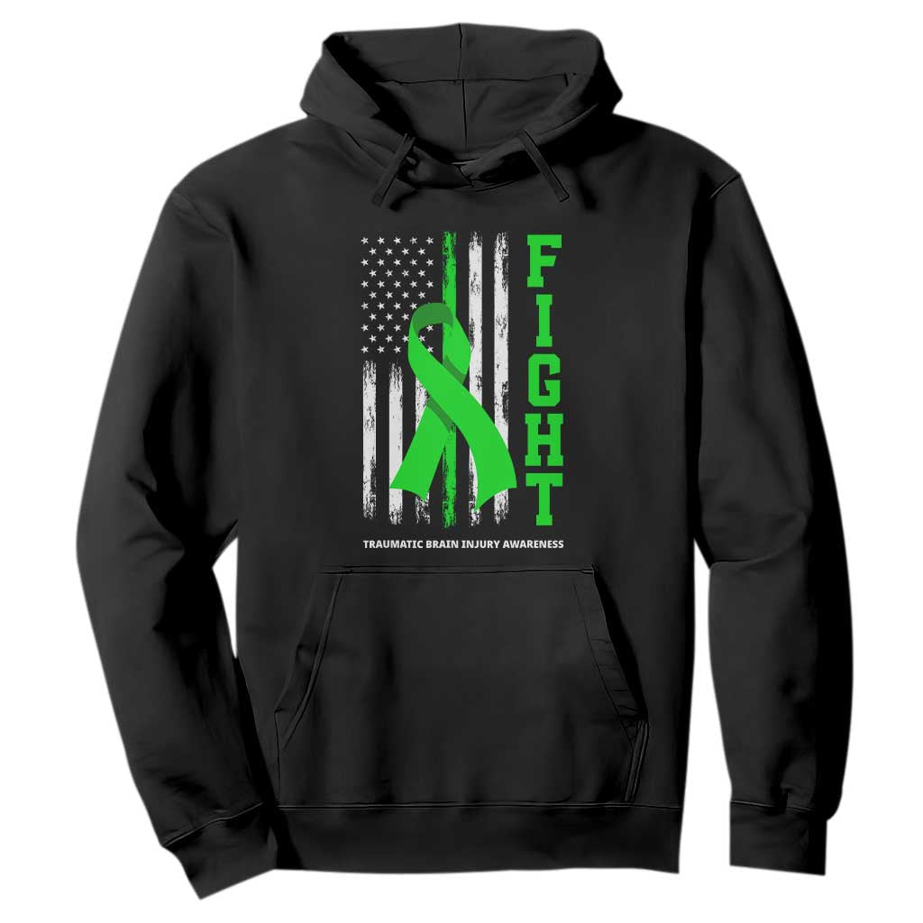 Traumatic Brain Injury Awareness Hoodie Fight TBI American US Flag TS02 Black Print Your Wear
