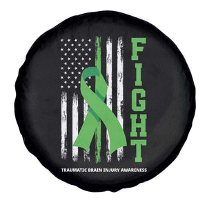 Traumatic Brain Injury Awareness Spare Tire Cover Fight TBI American US Flag TS02 Print Your Wear