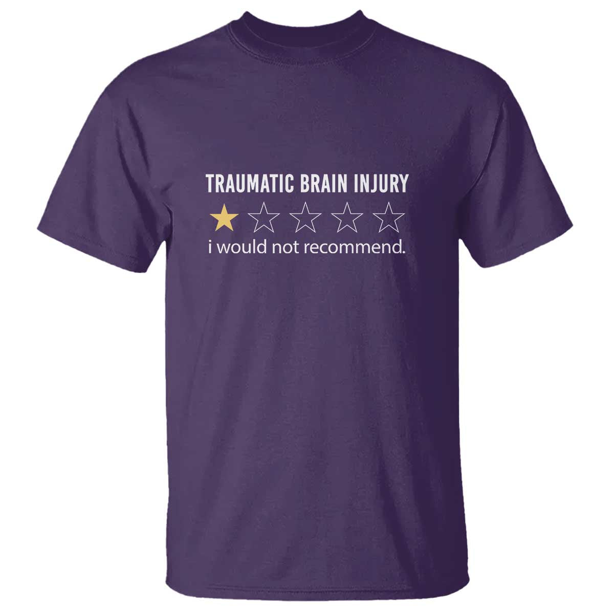 Traumatic Brain Injury Awareness T Shirt I Would Not Recommend TBI Warrior TS02 Purple Print Your Wear