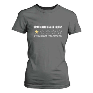 Traumatic Brain Injury Awareness T Shirt For Women I Would Not Recommend TBI Warrior TS02 Dark Heather Print Your Wear