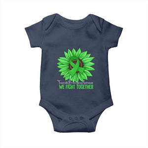 Traumatic Brain Injury Awareness Baby Onesie TBI We Fight Together Green Sunflower TS02 Navy Print Your Wear