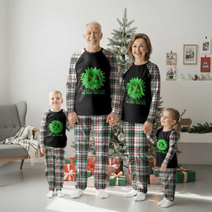 Traumatic Brain Injury Awareness Plaid Pajama Set TBI We Fight Together Green Sunflower TS02 Christmas Plaid Print Your Wear