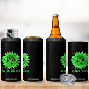 Traumatic Brain Injury Awareness 4 in 1 Can Cooler Tumbler TBI We Fight Together Green Sunflower TS02 Print Your Wear