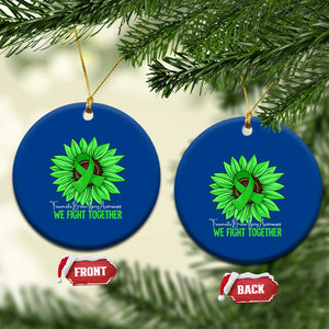 Traumatic Brain Injury Awareness Ceramic Ornament TBI We Fight Together Green Sunflower TS02 1pc Blue Print Your Wear