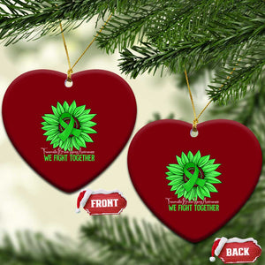 Traumatic Brain Injury Awareness Ceramic Ornament TBI We Fight Together Green Sunflower TS02 Print Your Wear