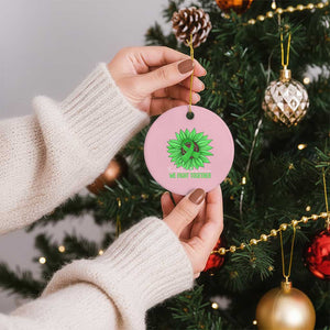 Traumatic Brain Injury Awareness Ceramic Ornament TBI We Fight Together Green Sunflower TS02 1pc Light Pink Print Your Wear