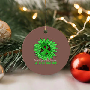 Traumatic Brain Injury Awareness Ceramic Ornament TBI We Fight Together Green Sunflower TS02 1pc Mocha Print Your Wear