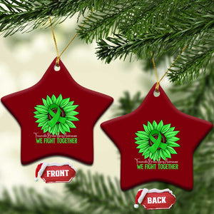 Traumatic Brain Injury Awareness Ceramic Ornament TBI We Fight Together Green Sunflower TS02 Print Your Wear