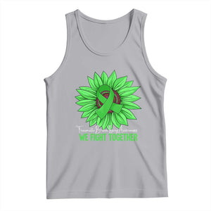 Traumatic Brain Injury Awareness Tank Top TBI We Fight Together Green Sunflower TS02 Athletic Heather Print Your Wear