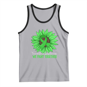 Traumatic Brain Injury Awareness Tank Top TBI We Fight Together Green Sunflower TS02 Athletic Heather Black Print Your Wear