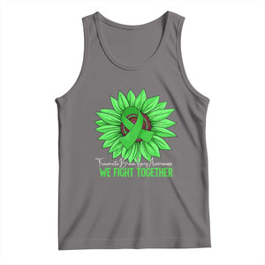 Traumatic Brain Injury Awareness Tank Top TBI We Fight Together Green Sunflower TS02 Deep Heather Print Your Wear