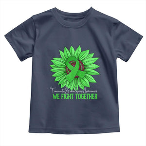 Traumatic Brain Injury Awareness Toddler T Shirt TBI We Fight Together Green Sunflower TS02 Navy Print Your Wear